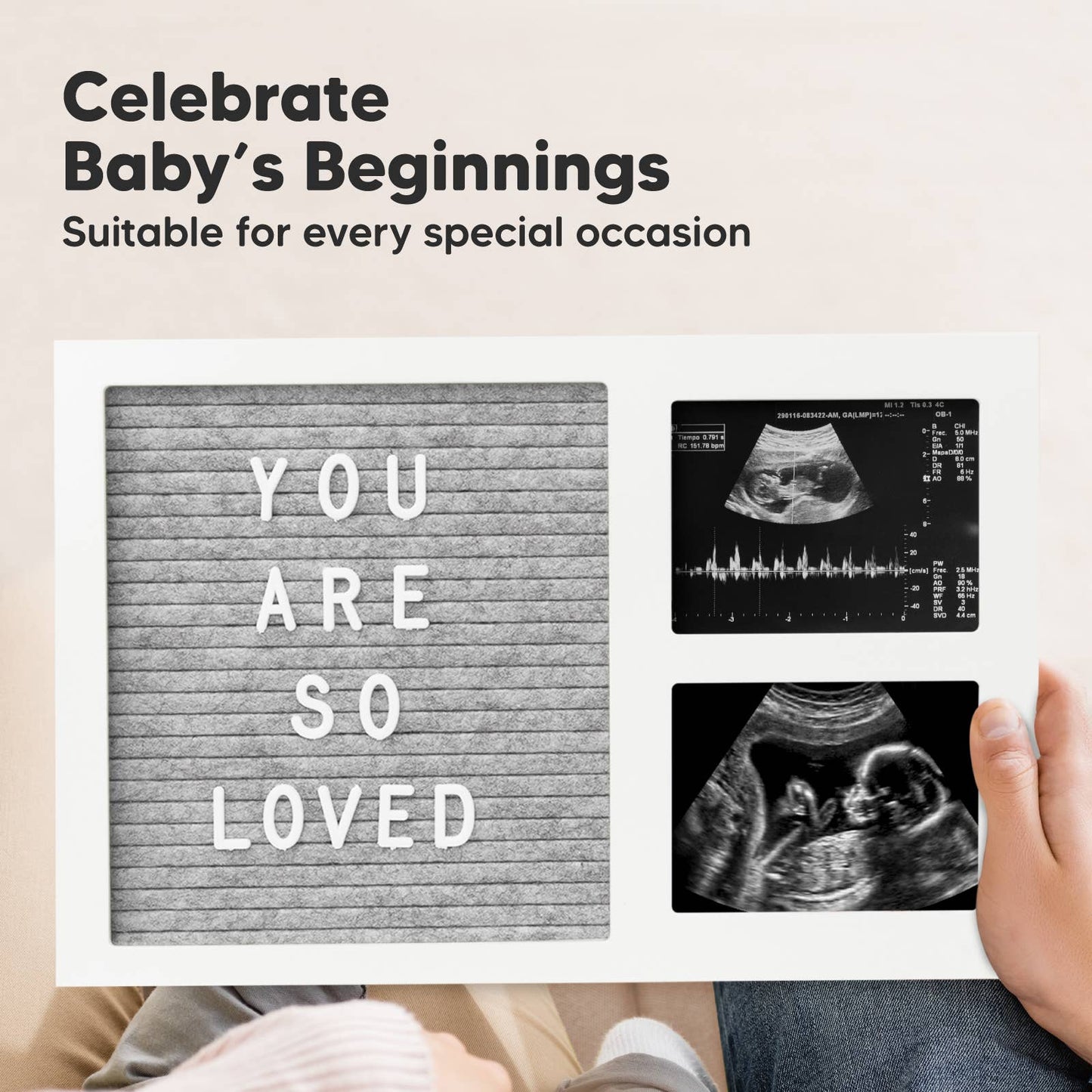 KeaBabies Heartfelt Picture Frame with Felt Letterboard