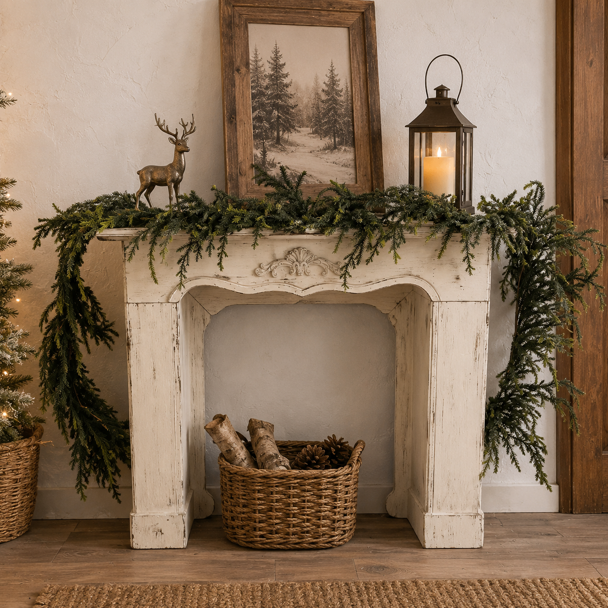 9’ Mini Noble Fir Garland | Faux Christmas Greenery Garland