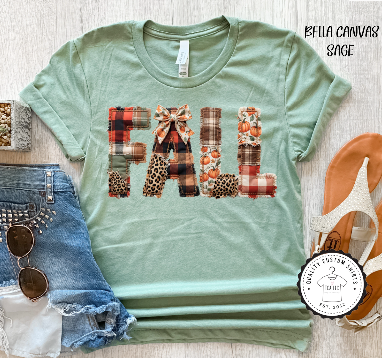 Fall Patchwork Sweatshirts & T-Shirts