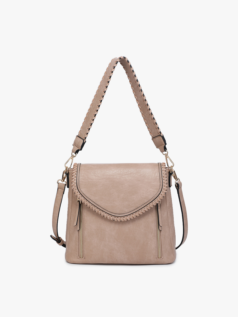Lorelei Double Zip Crossbody – Whipstitch Trim | M2167