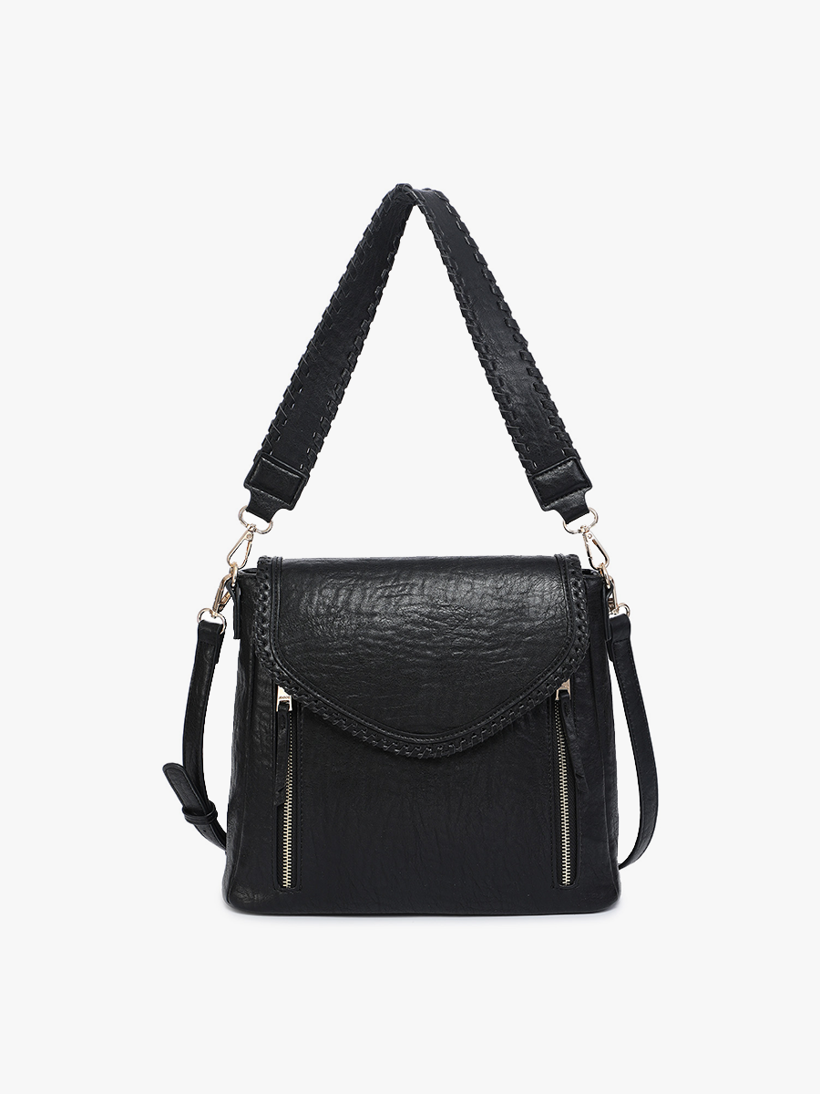 Lorelei Double Zip Crossbody – Whipstitch Trim | M2167