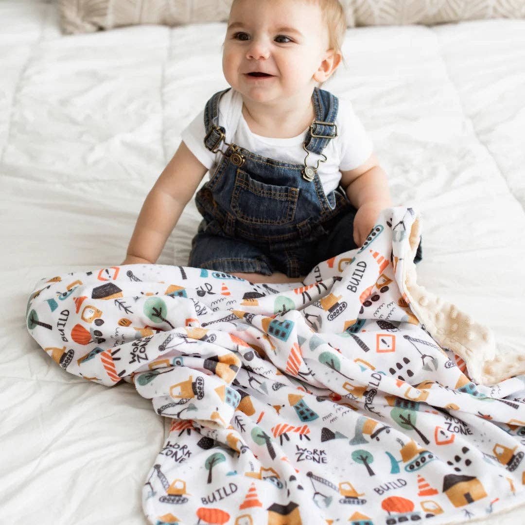 Baby & Toddler Minky Blanket - Little Builder