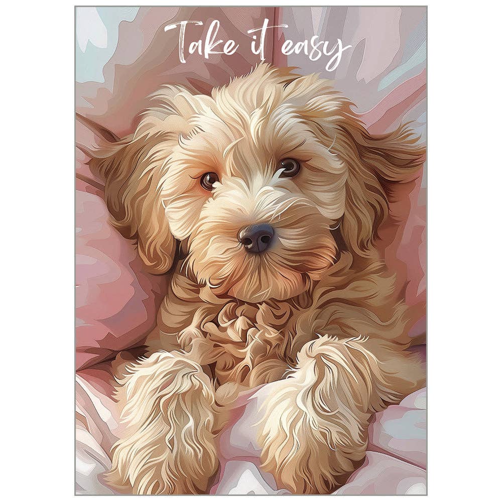 Pup In Bed - Get Well Card