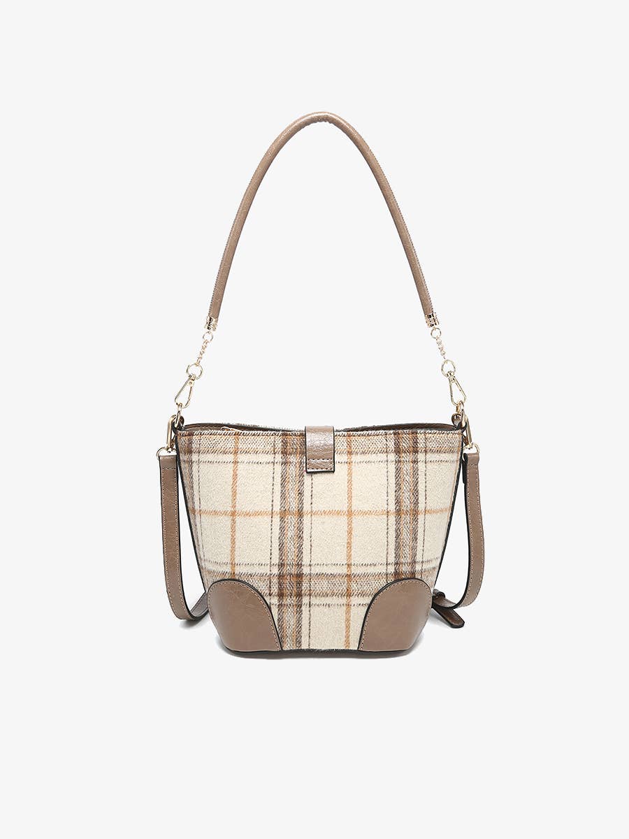 M2736 Georgina Plaid Contrast Bucket Bag