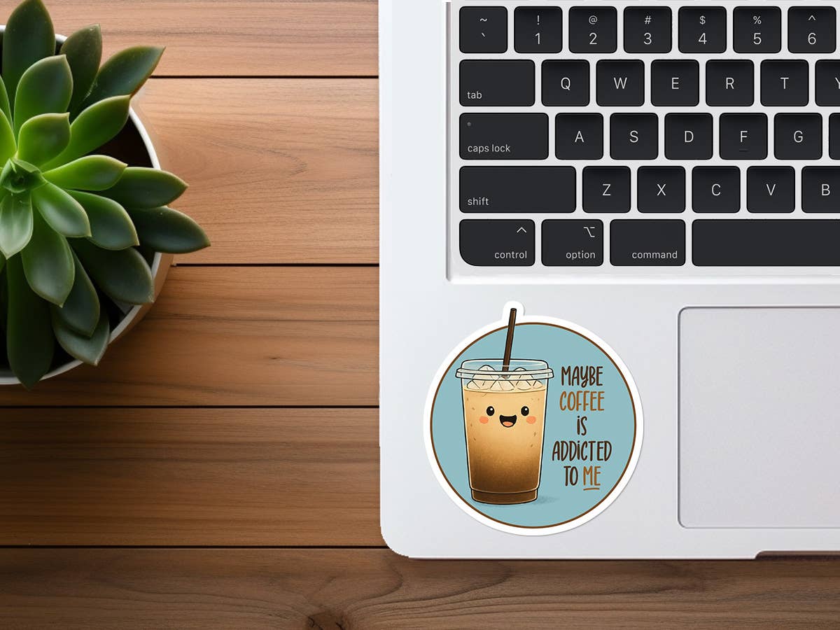 Coffee Shop Merchandise | Addicted to Me | Funny Stickers