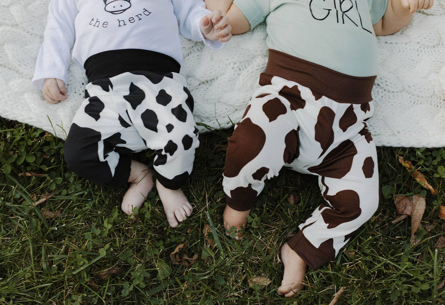 Black Cow Print • Baby/Toddler Joggers