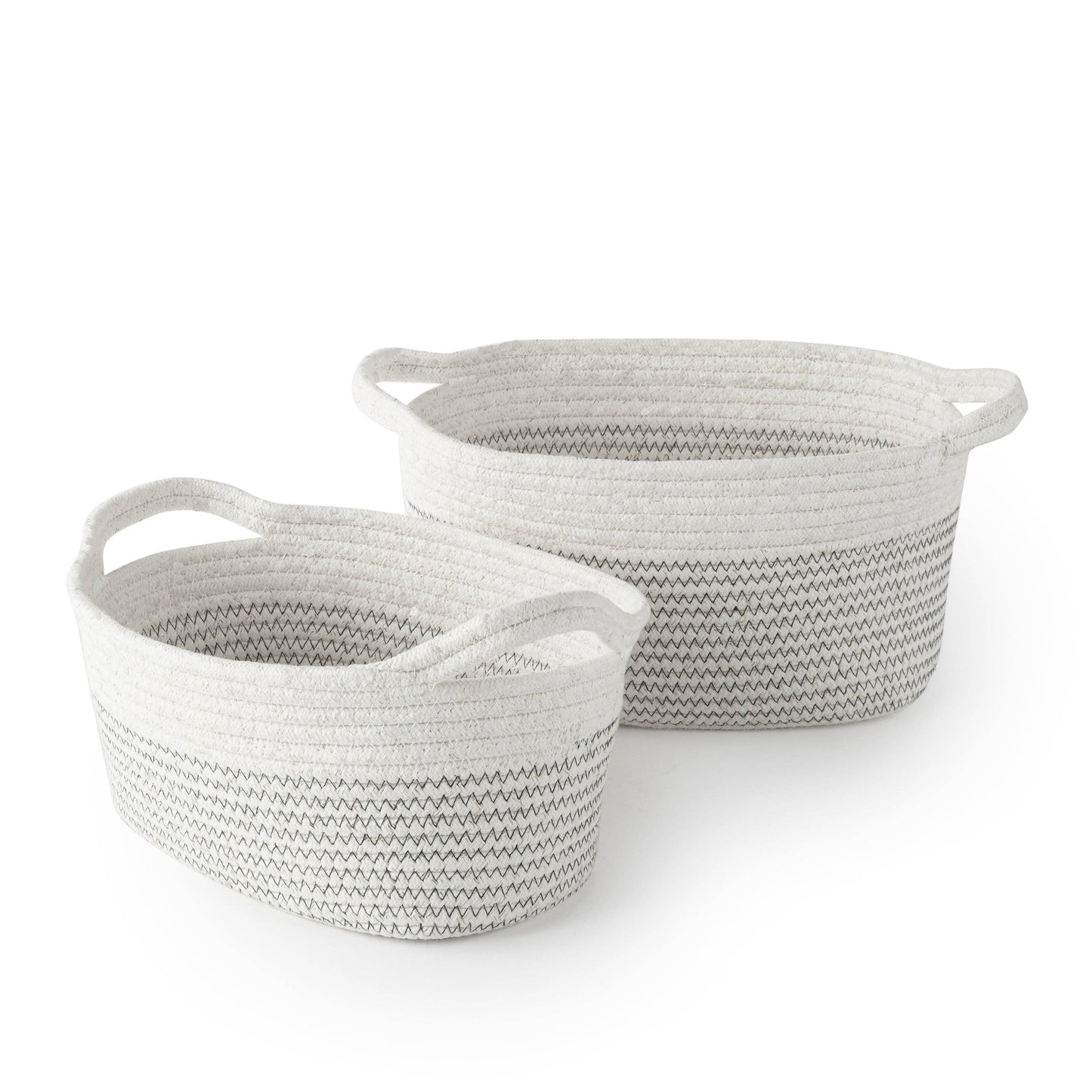 Nico Grey White Rope Storage 2pk