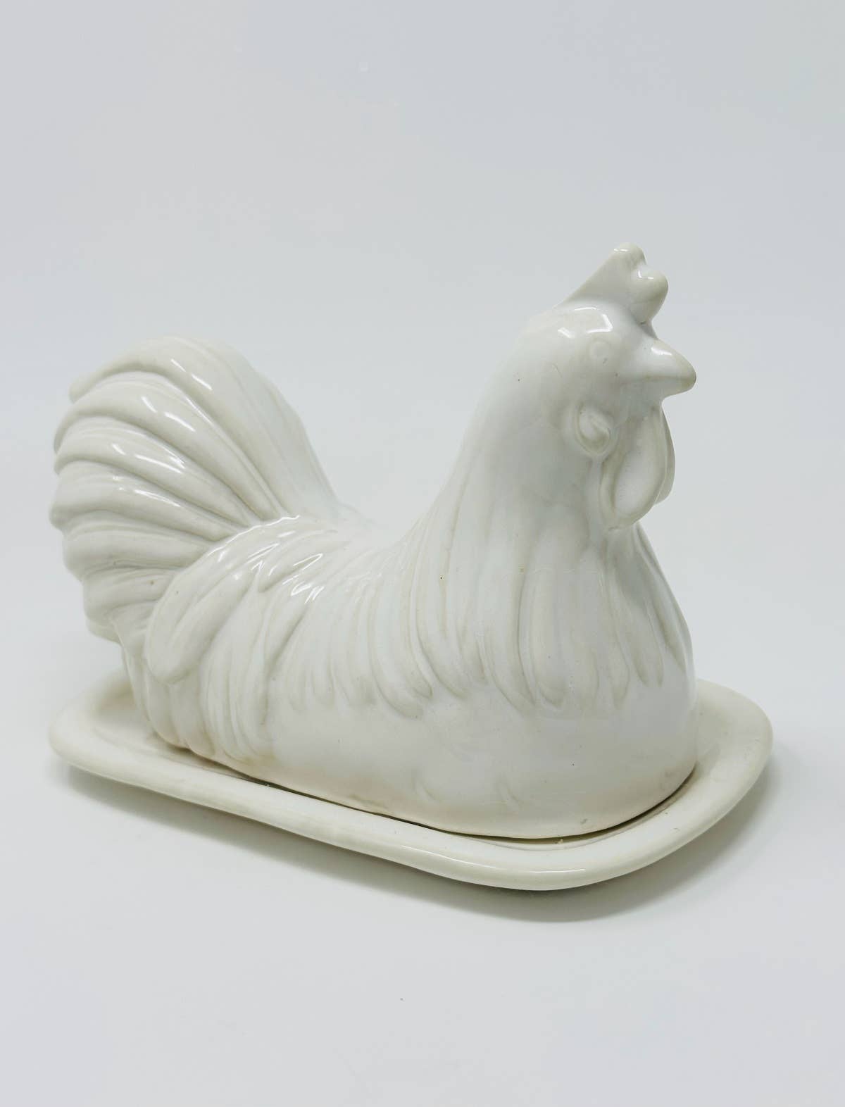 Rooster Butter Dish – Farmhouse Ceramic Kitchen Decor
