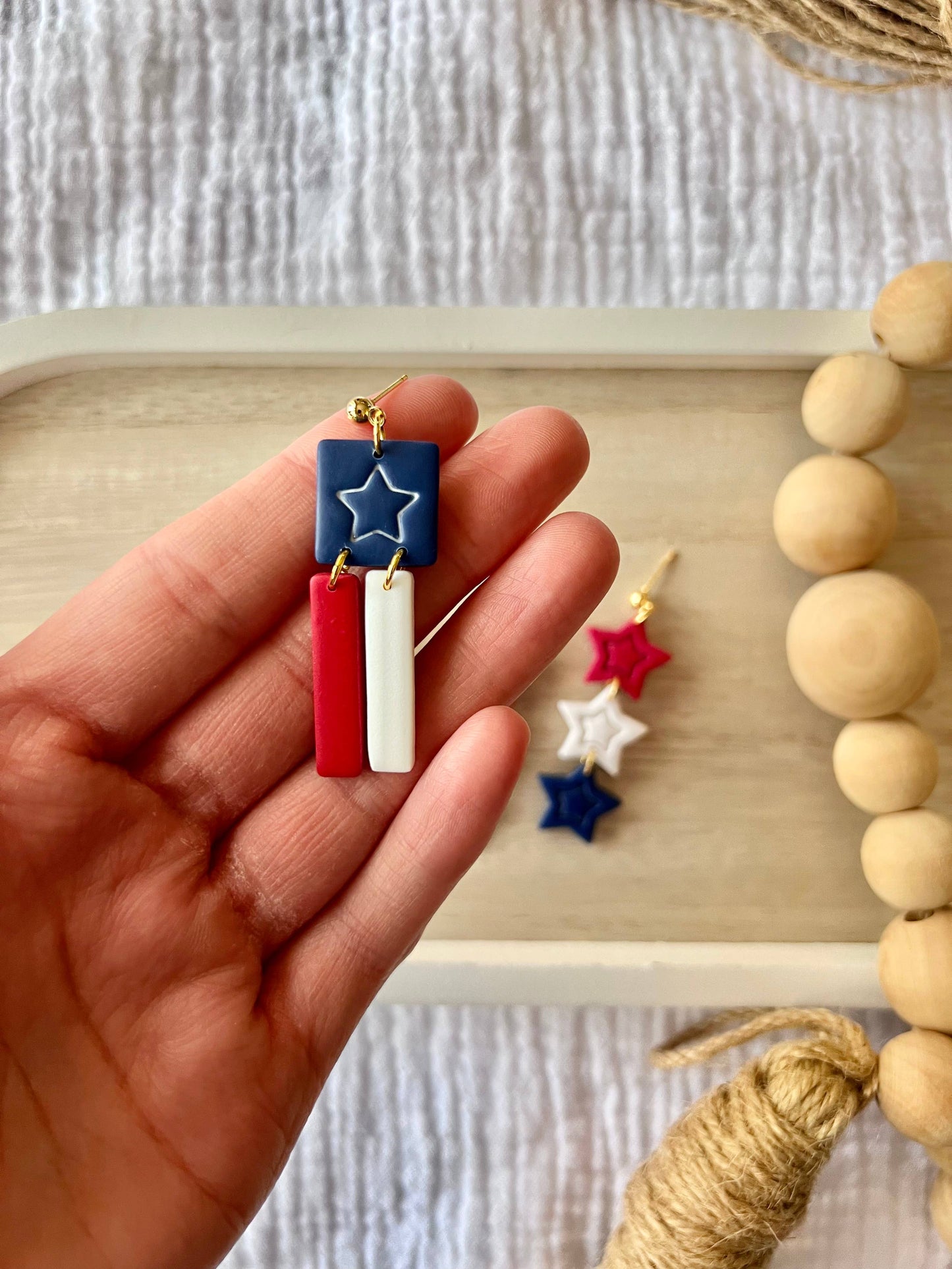 Fourth of July Earrings, Independence Day Earrings