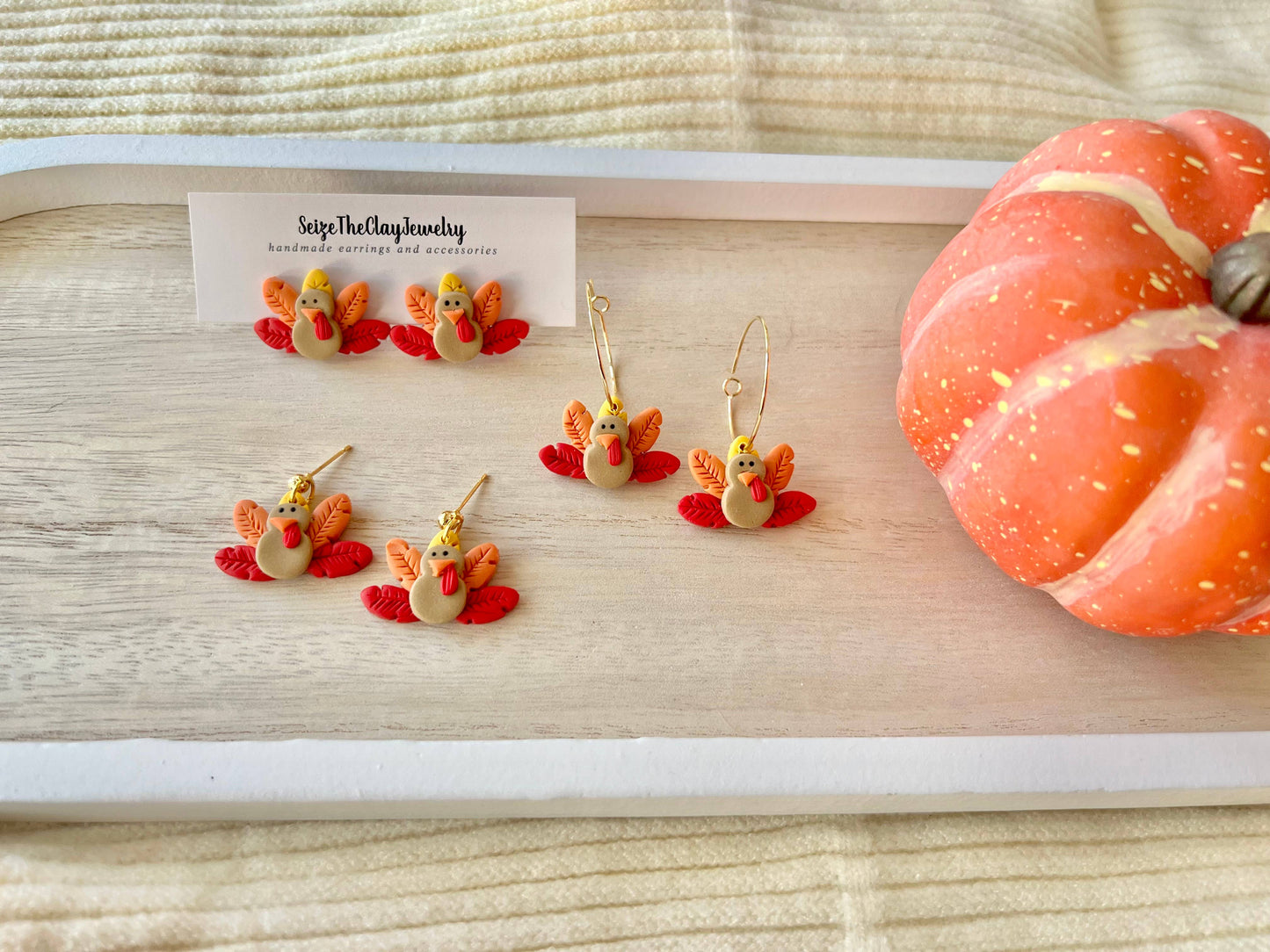 Colorful Turkey Earrings, Turkey Clay Earrings