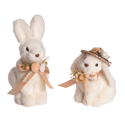 Transpac Foam Neutral Garden Bunny S/2 Easter Home Décor