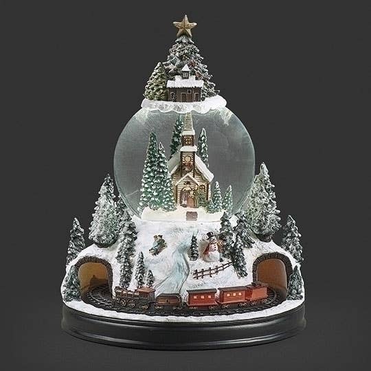 Musical Lighted Church with Rotation Train