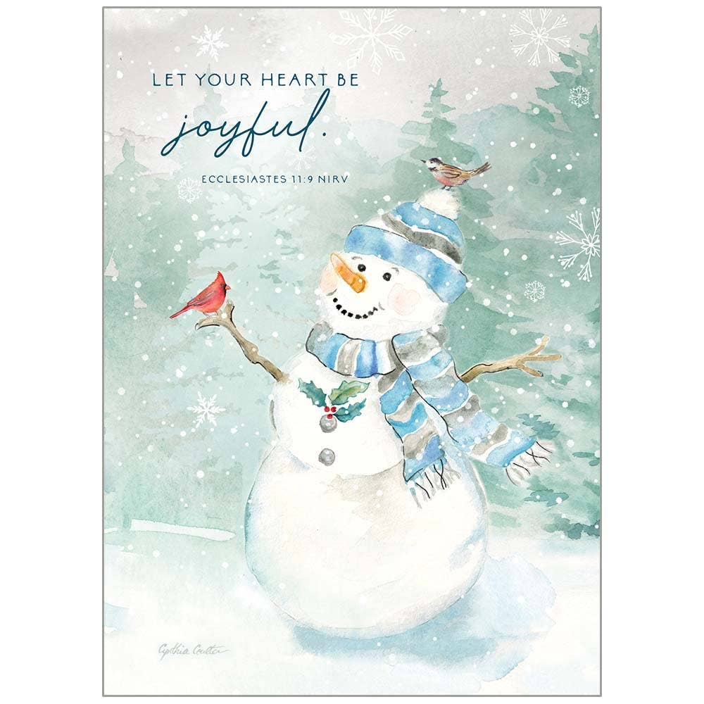 Snowman & Birds Faith Holiday Cards in a Box