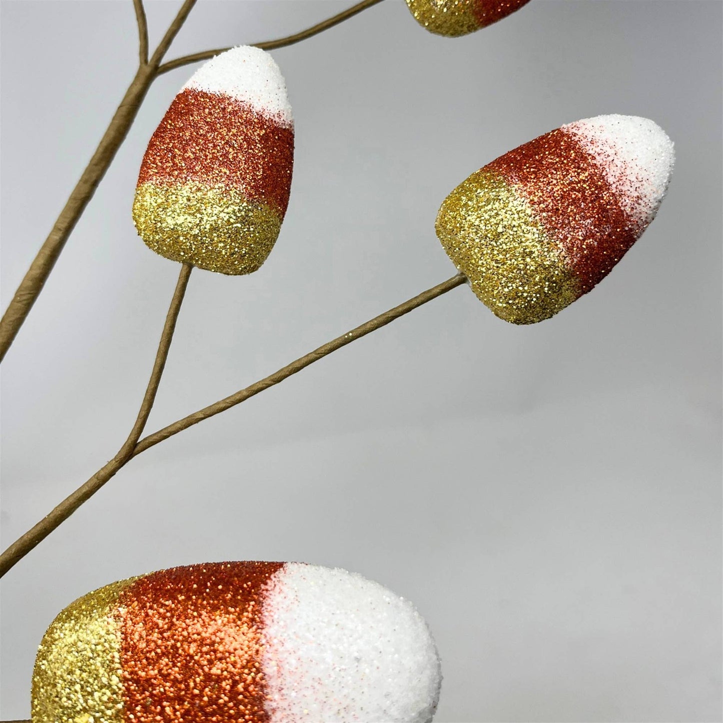 27" Glittered Candy Corn Spray | Halloween Decorative Floral