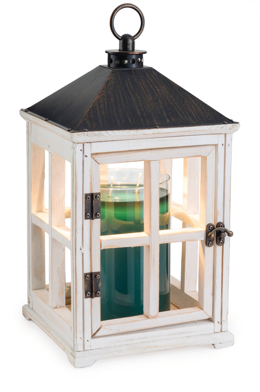 Weathered White Wooden Lantern