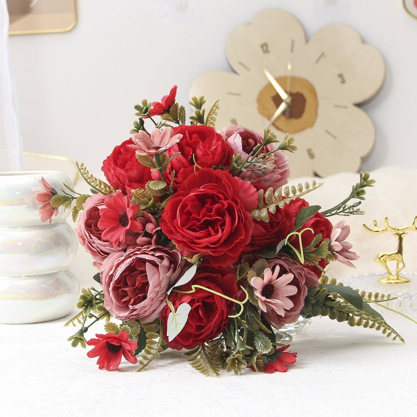 Valentine Artificial Rose Ranunculus Bouquet for Home Decor