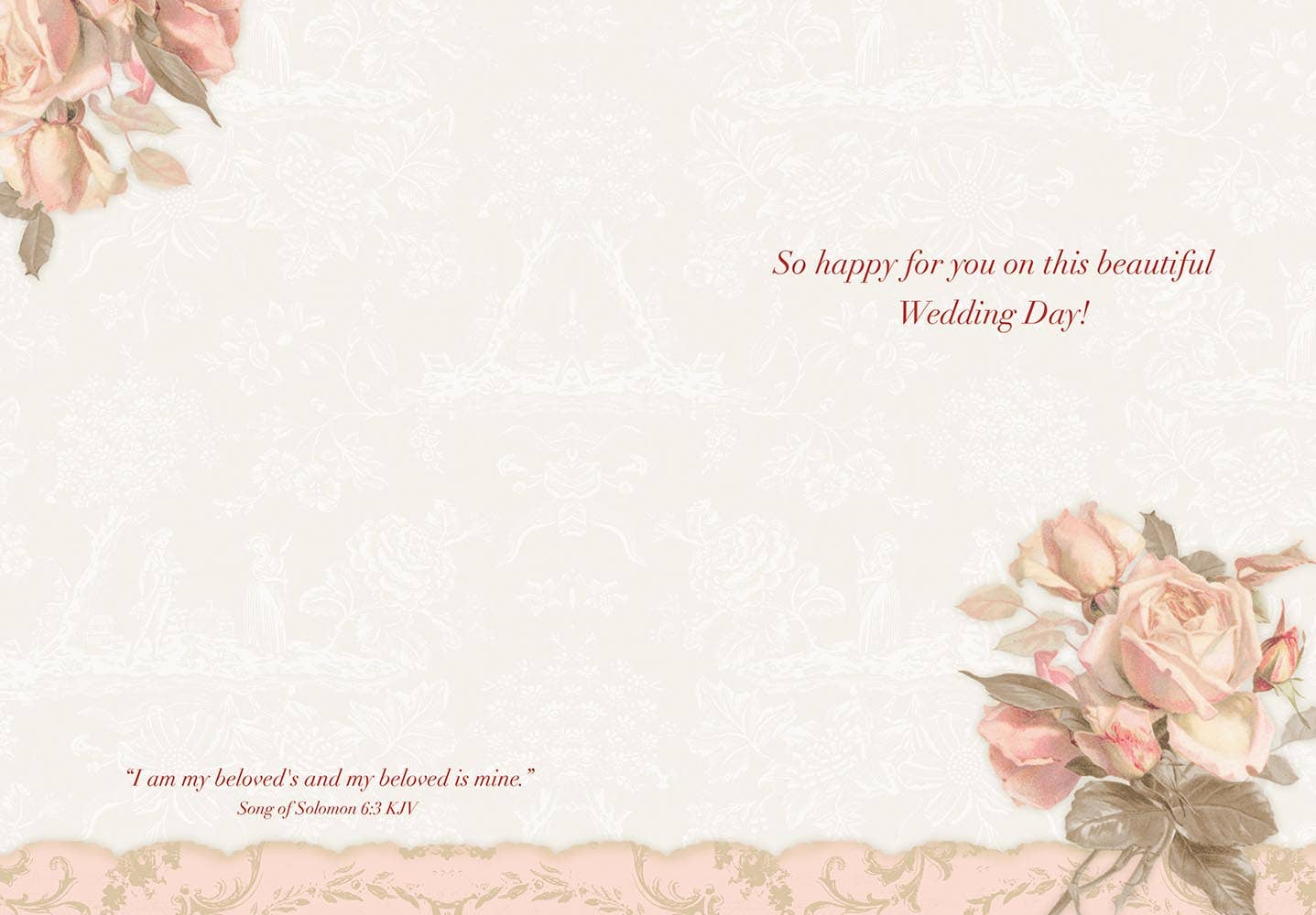 Pink Roses - Faith Wedding Card