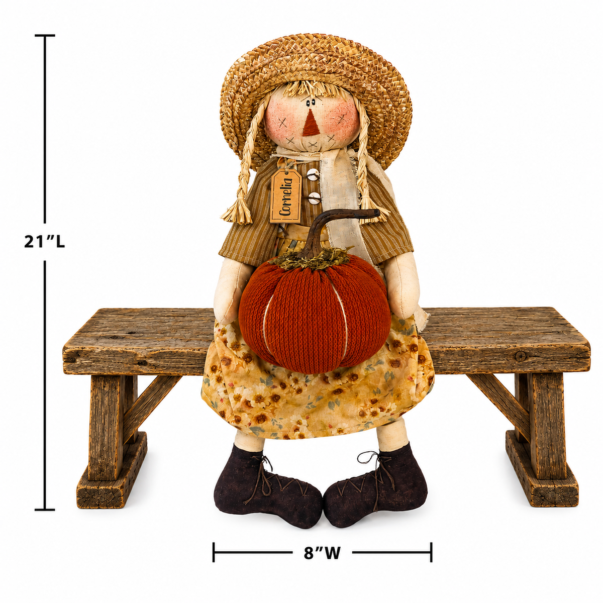 Cornelia the Scarecrow  with Pumpkin