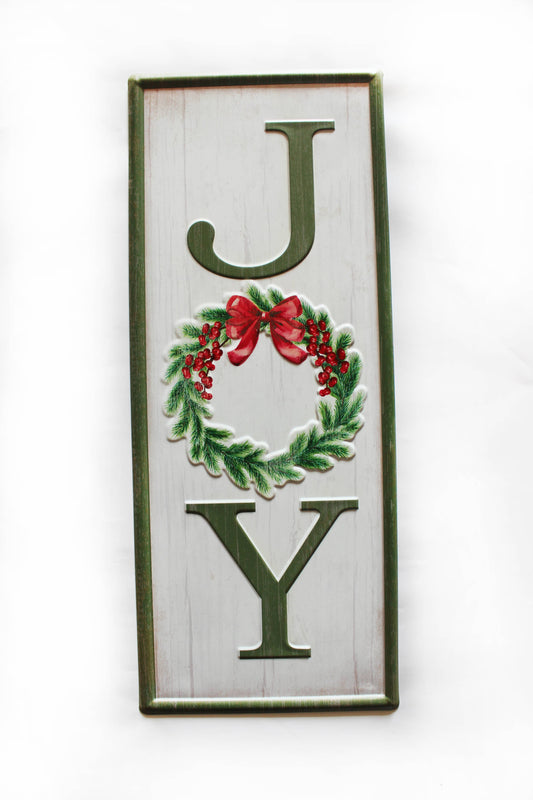 Joy Metal Sign 10inx25in