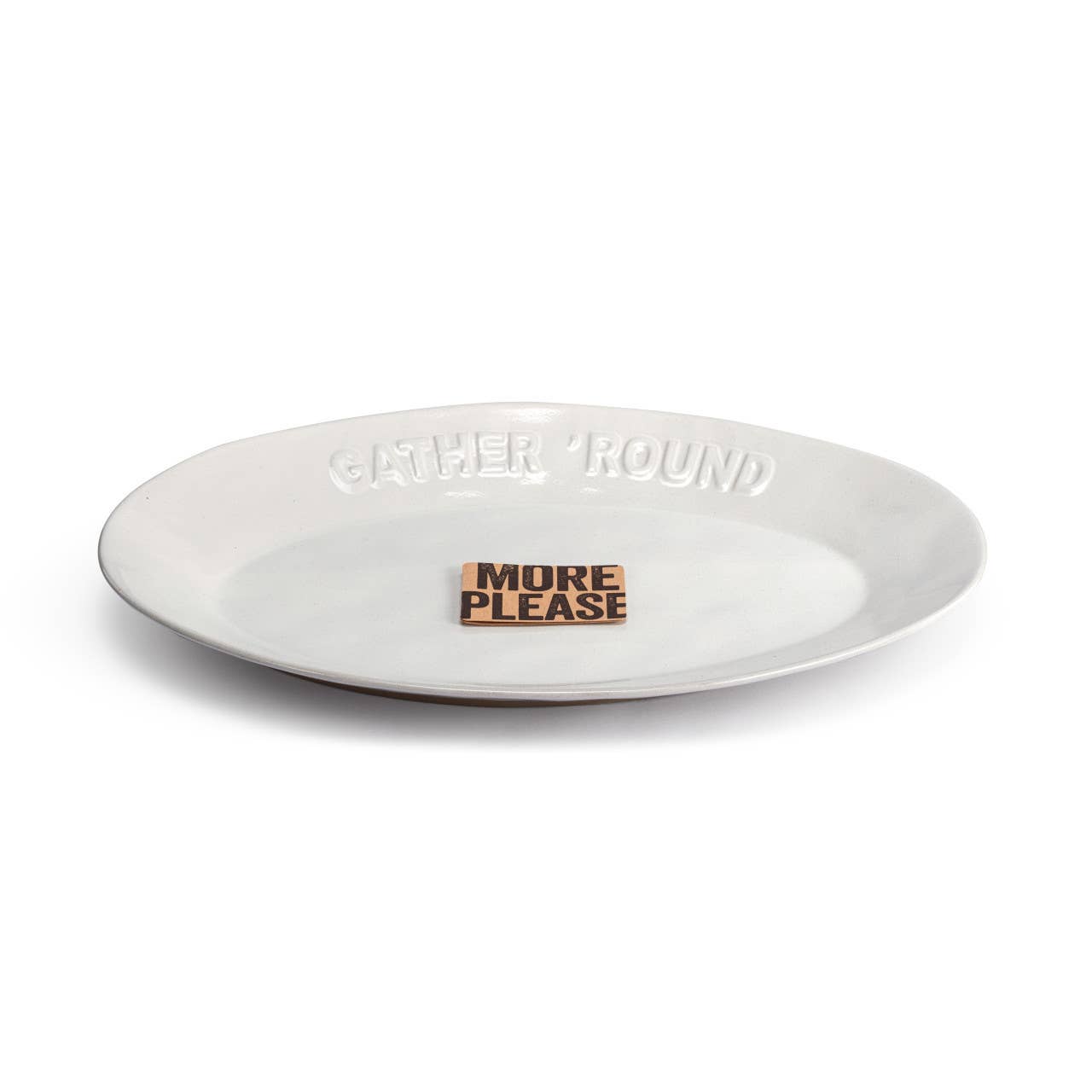 White Gather 'Round Platter