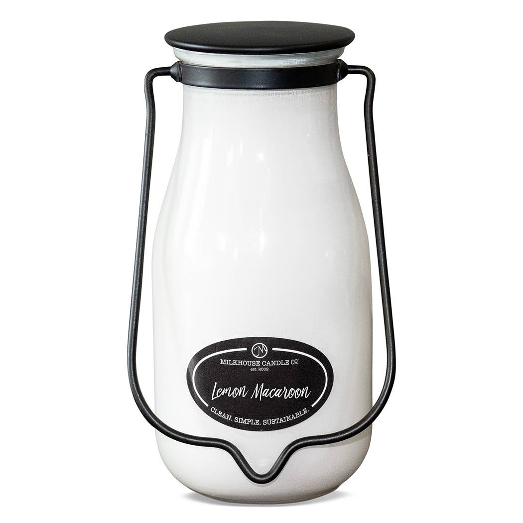 14 oz Milkbottle Candle: Lemon Macaroon