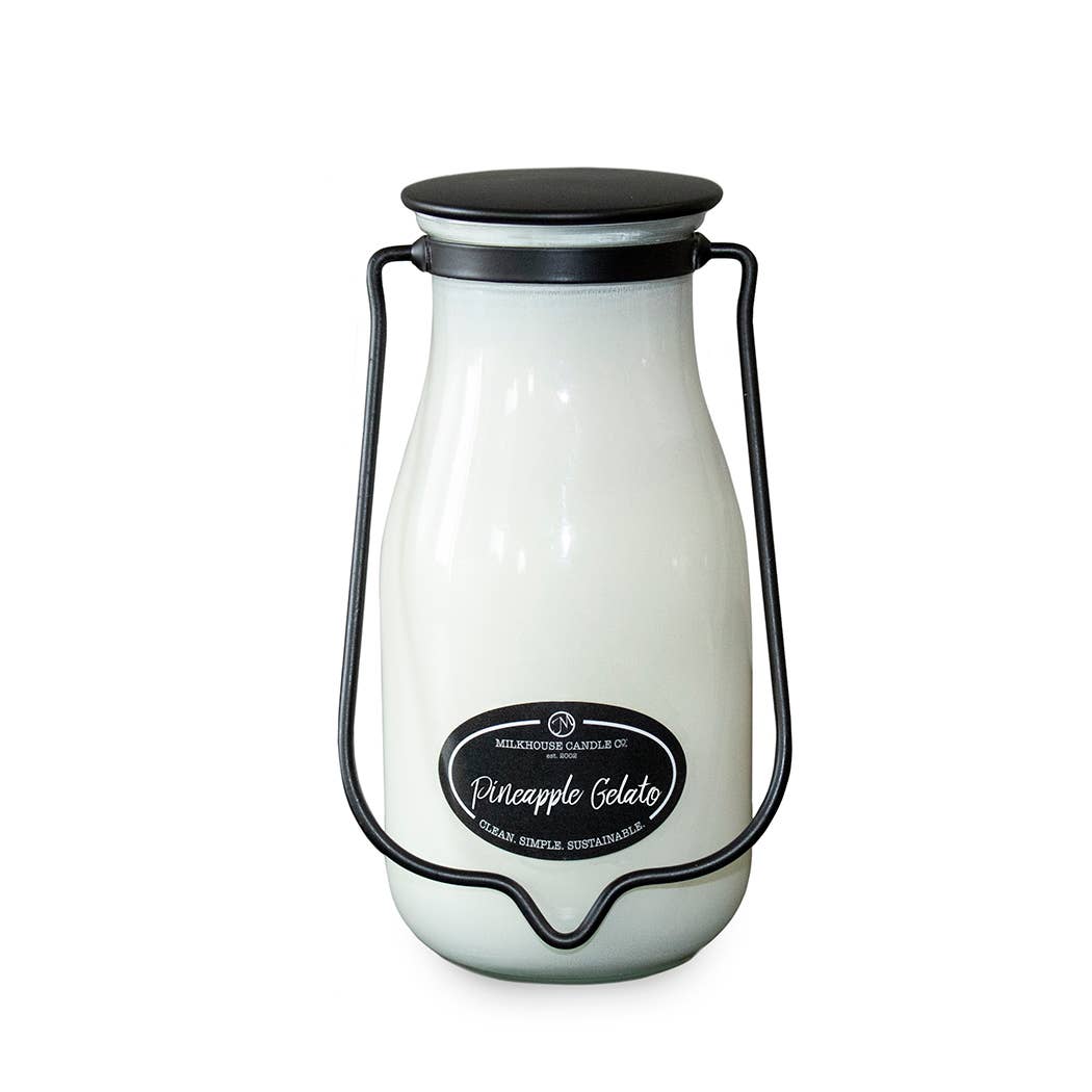 14 oz Milkbottle Candle: Pineapple Gelato