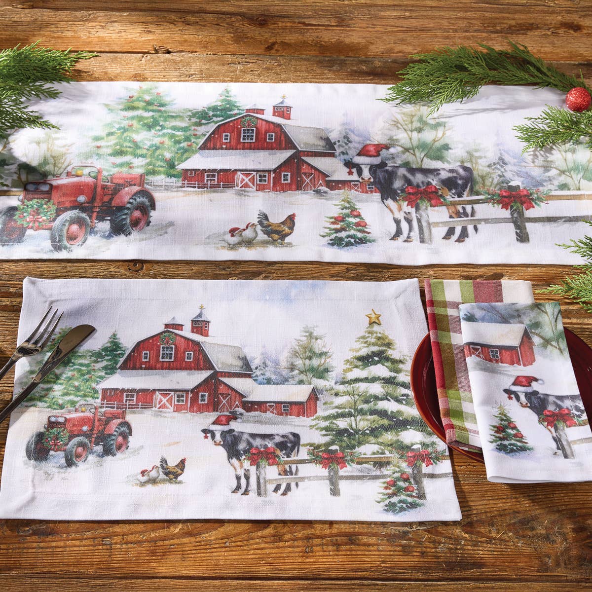 Christmas At The Farm Runner 36"L