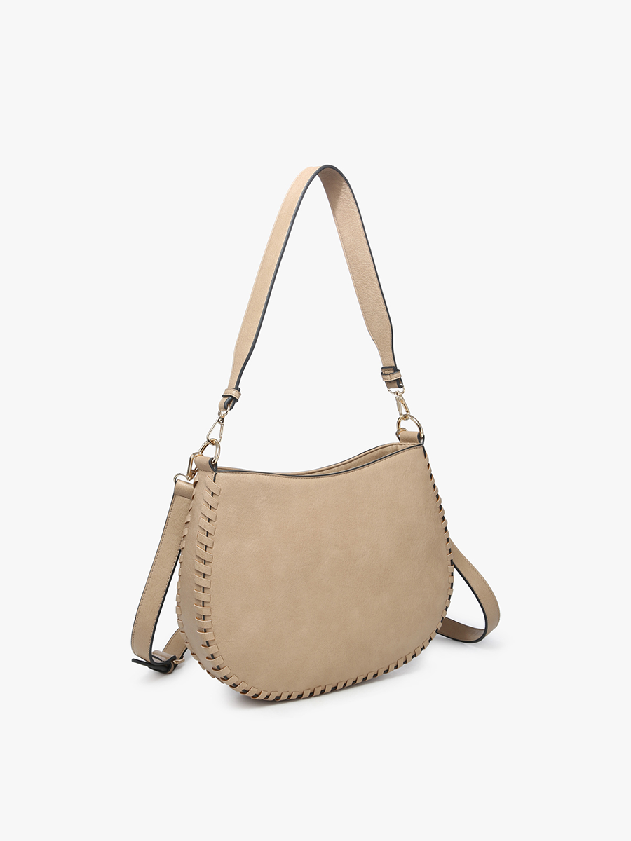 M2415 Raquel Whipstitch Trim Crossbody/Saddle Bag