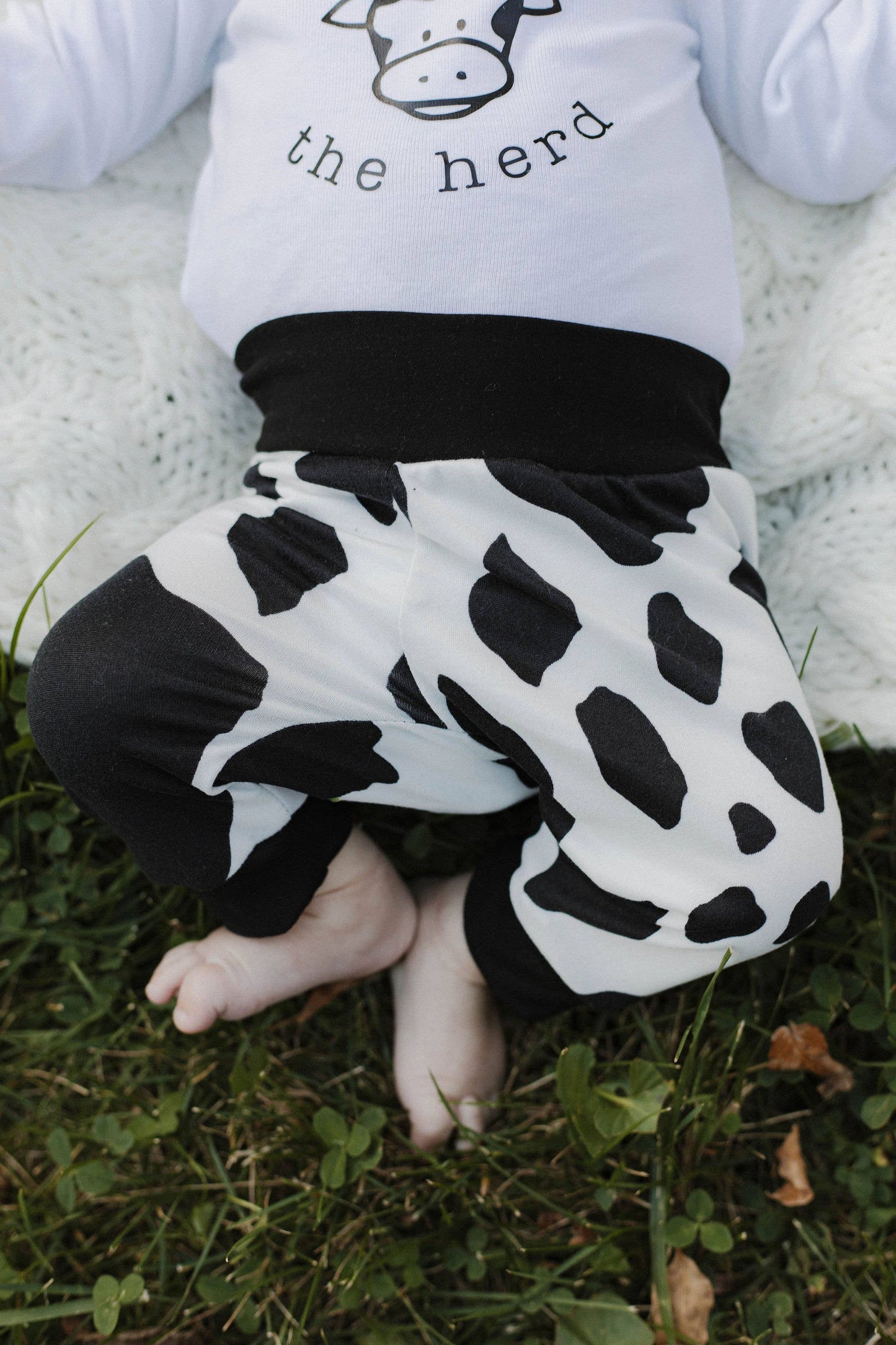 Black Cow Print • Baby/Toddler Joggers