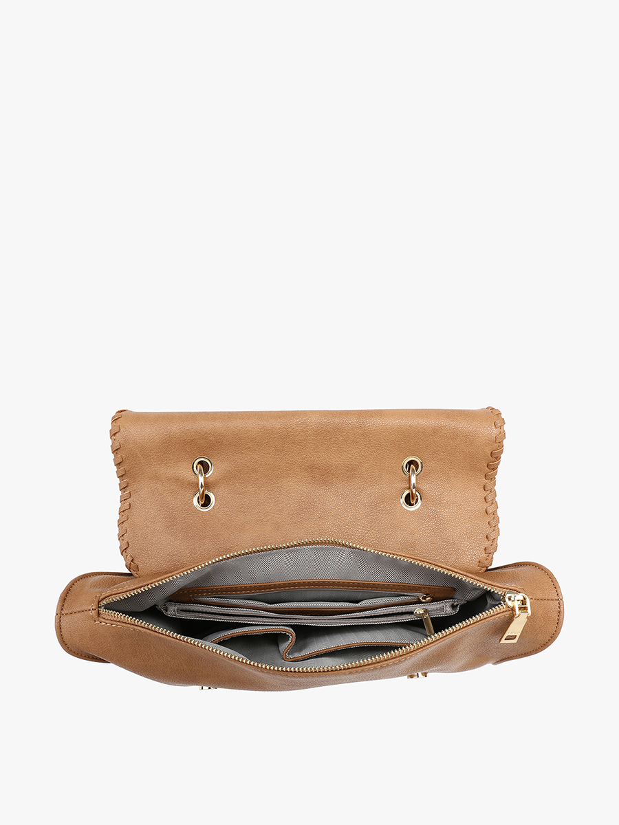 M2425 Cricket Studded Flapover Hobo w/ Handle