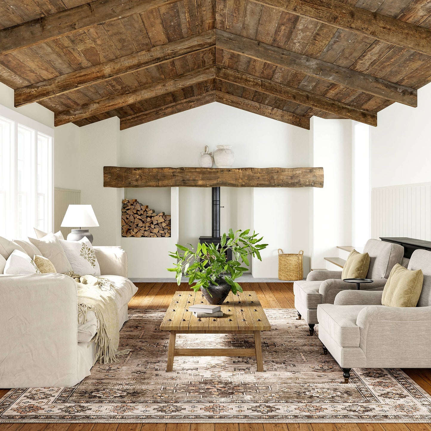 Lauren Liess Barbary Distressed Machine Washable Area Rug