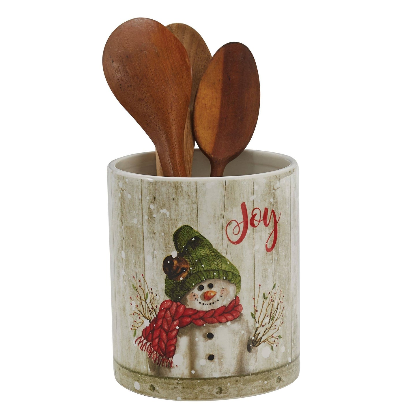 Farmhouse Snowman Utensil Crock