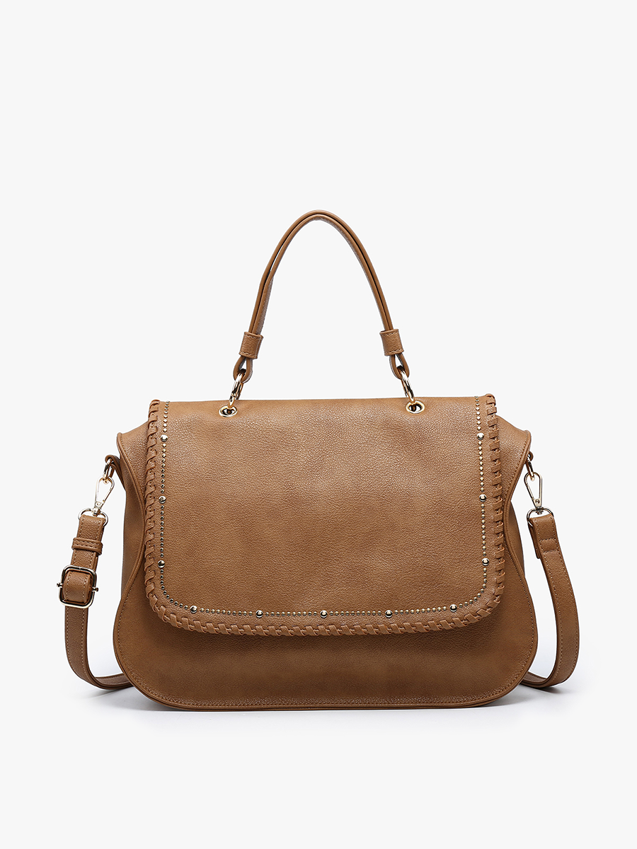 M2425 Cricket Studded Flapover Hobo w/ Handle