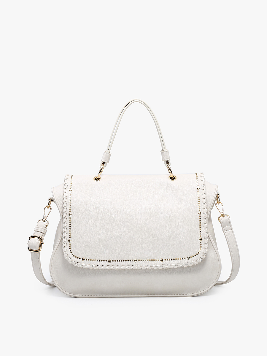M2425 Cricket Studded Flapover Hobo w/ Handle