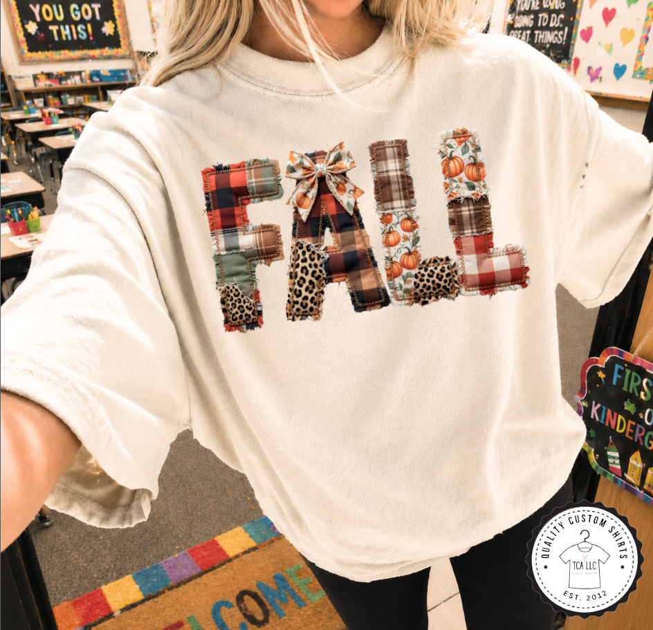Fall Patchwork Sweatshirts & T-Shirts