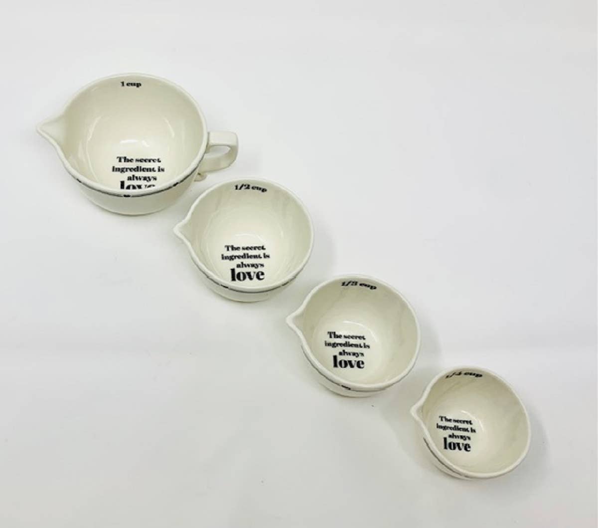 “The Secret Ingredient Is Love Ceramic Measuring Cups”