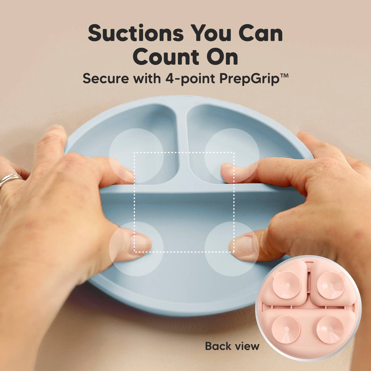 3-Pack Prep Suction Plates with Lids BPA-Free Baby Plate