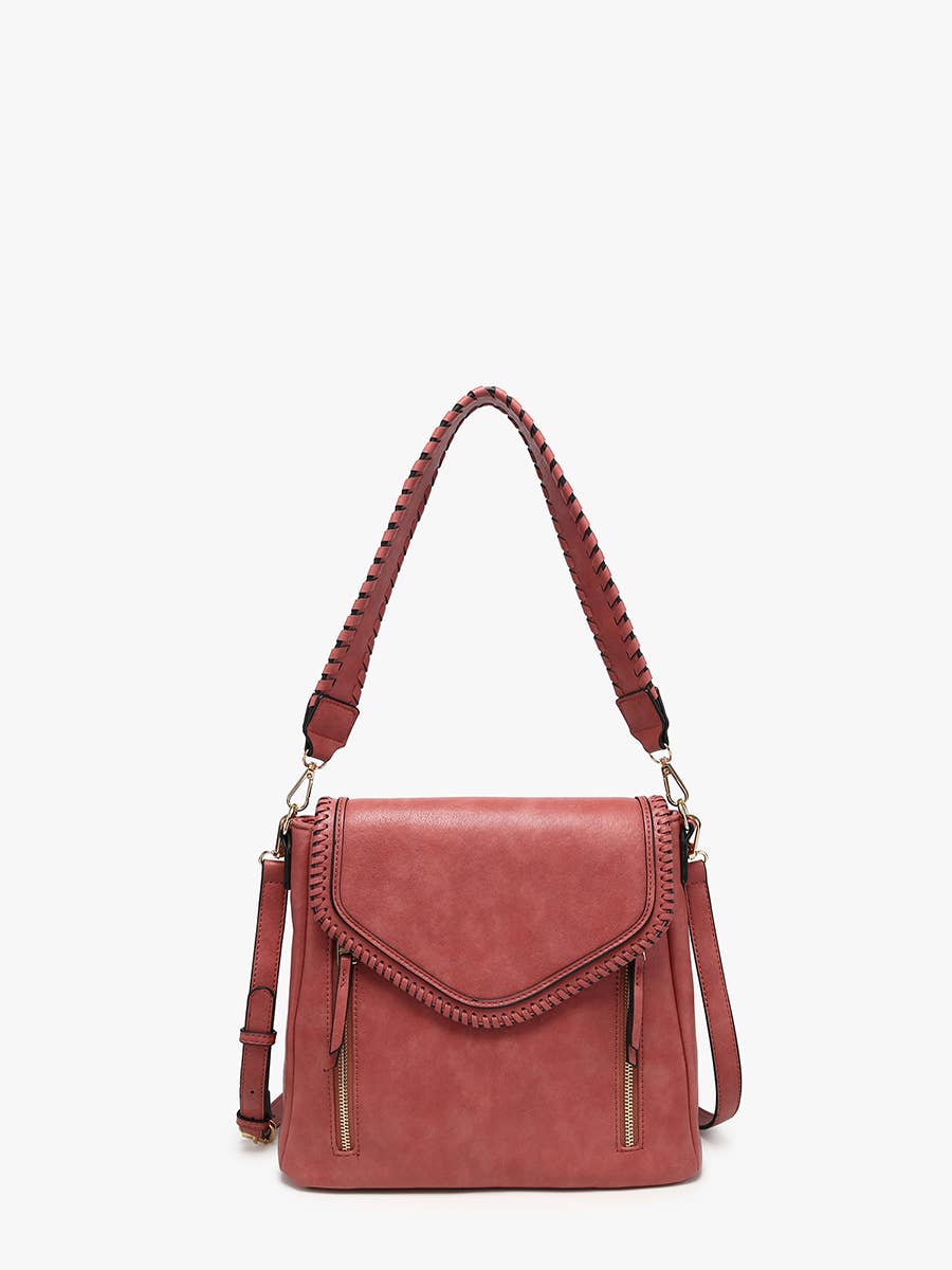 Lorelei Double Zip Crossbody – Whipstitch Trim | M2167