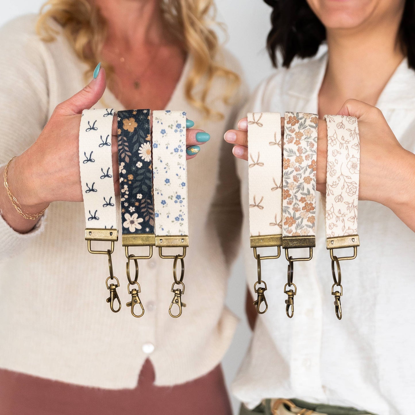 Canvas Wristlet Lanyard Keychain -  Car Key Fob Holder
