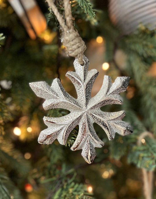 Pointed Nickel Snowflake 4in